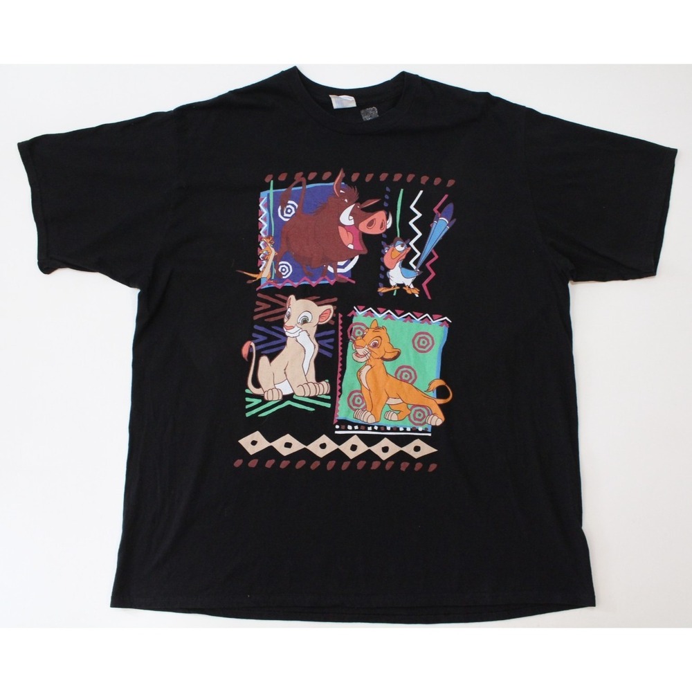 Lion King Black T-shirt Size X-Large 100% Cotton Port & Company Y2K